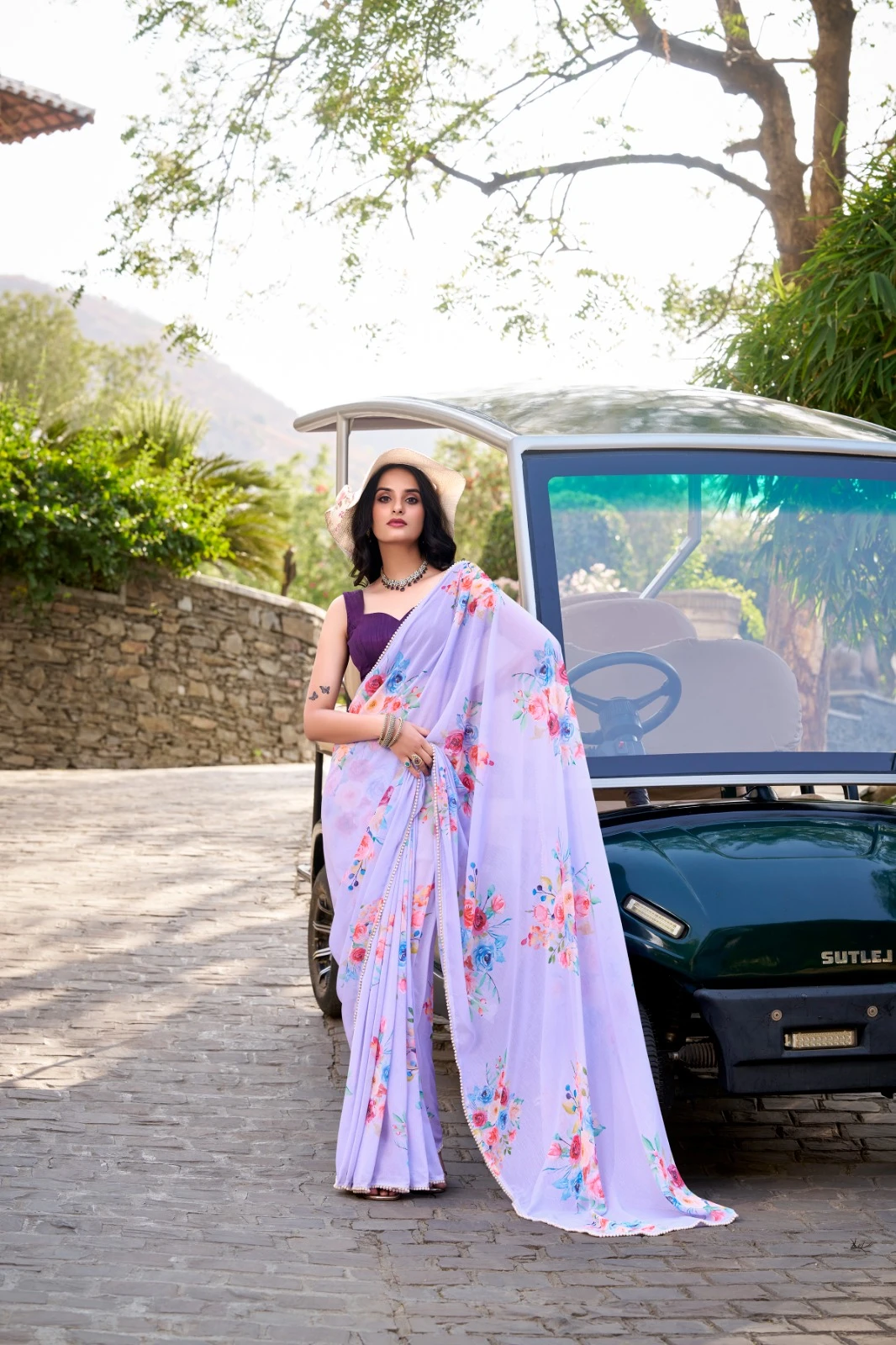 Taraa L 7041 Weighless Marbal Floral Printed Beautiful Saree Collection