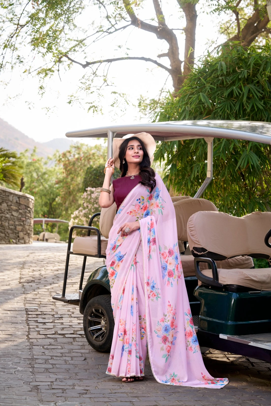 Taraa L 7041 Weighless Marbal Floral Printed Beautiful Saree Collection