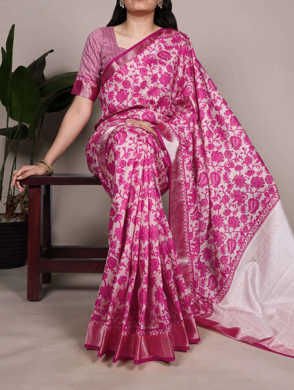 Taraa L 7055 Tussar Silk Printed Fancy Saree Collection