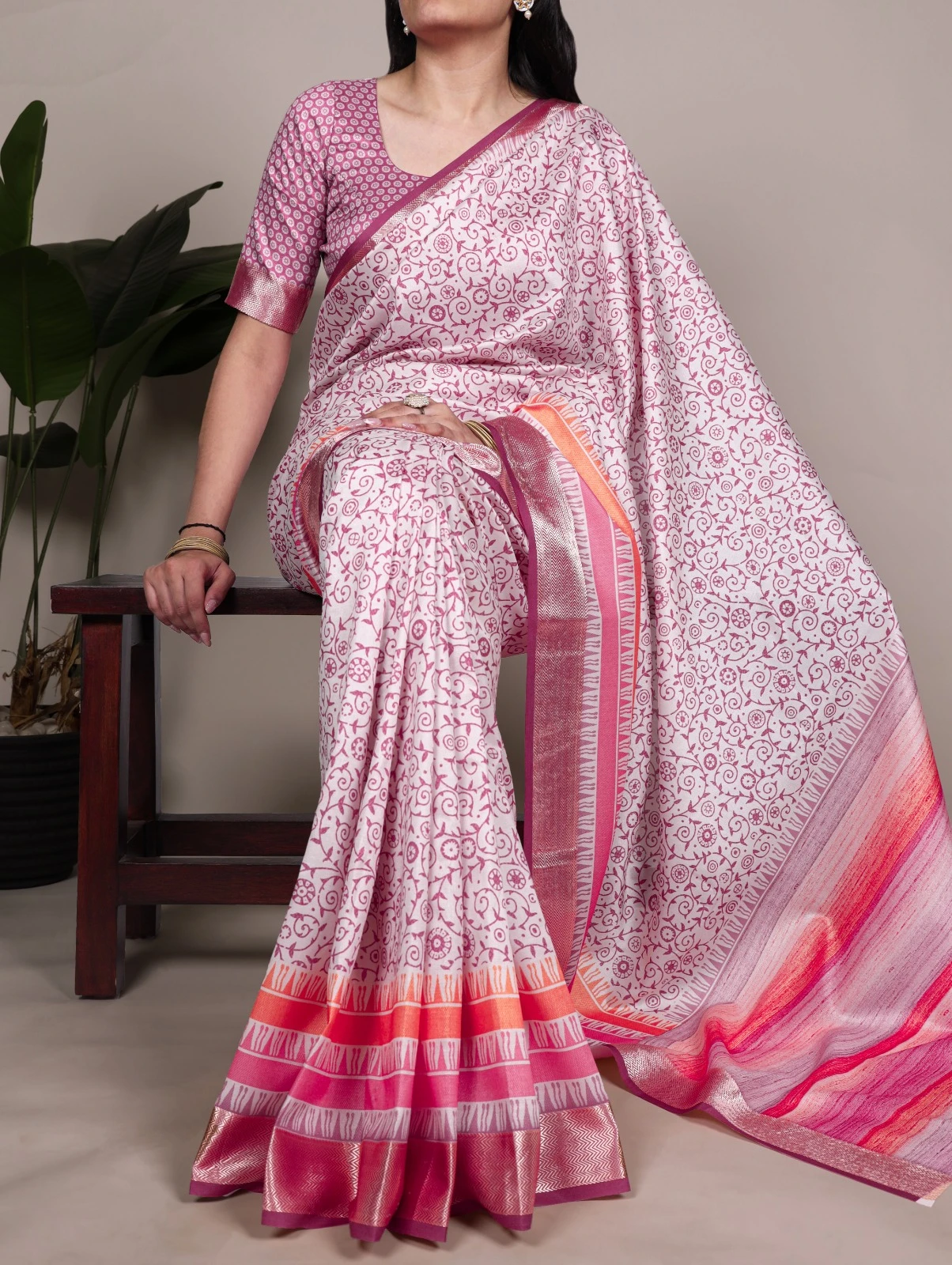 Taraa L 7055 Tussar Silk Printed Fancy Saree Collection