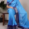 Taraa L 7910 Marsh Mello Zari Worked Plain Saree Collection
