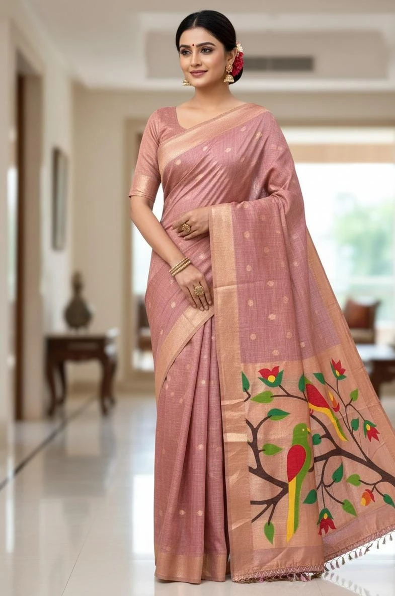 Vt 6086 T Soft Muga Cotton Paithani Saree Collection