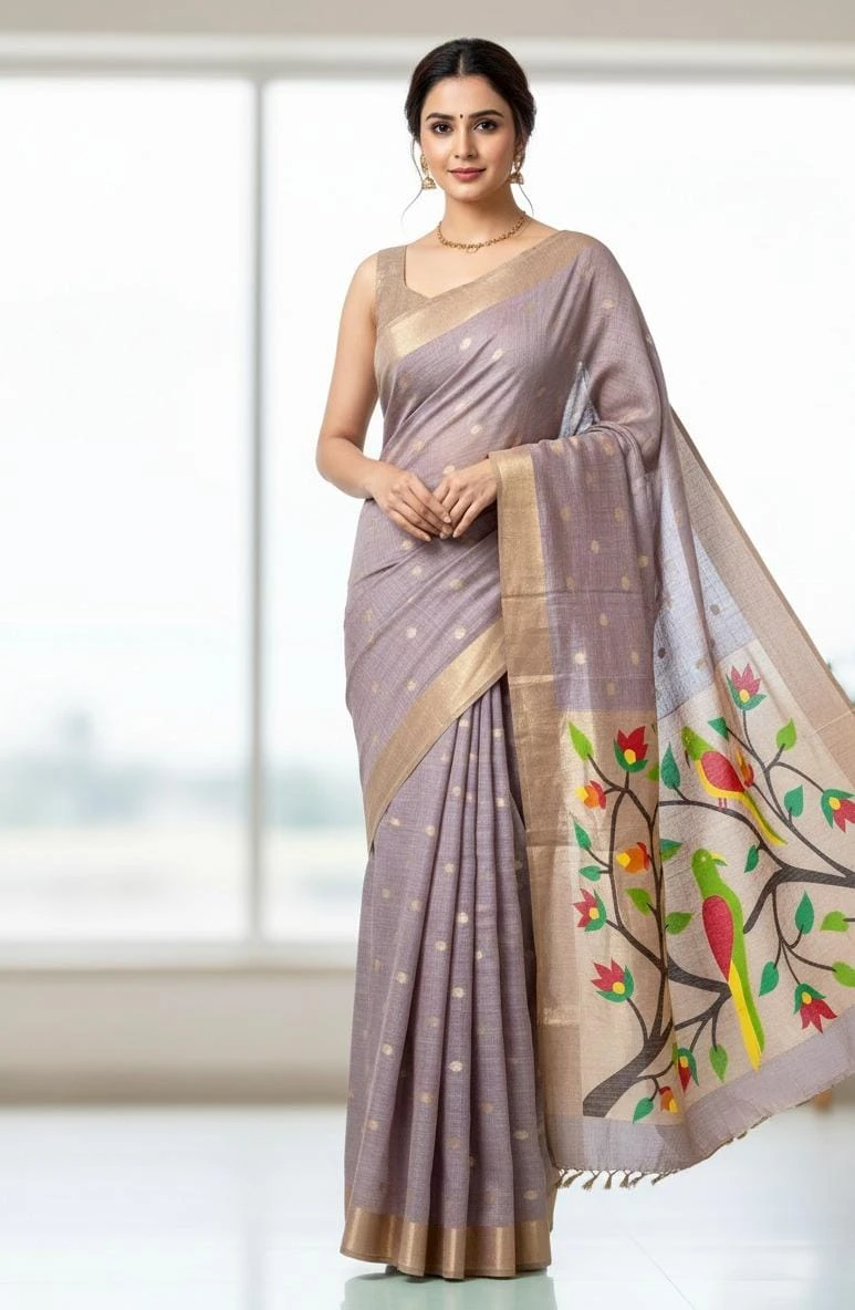Vt 6086 T Soft Muga Cotton Paithani Saree Collection