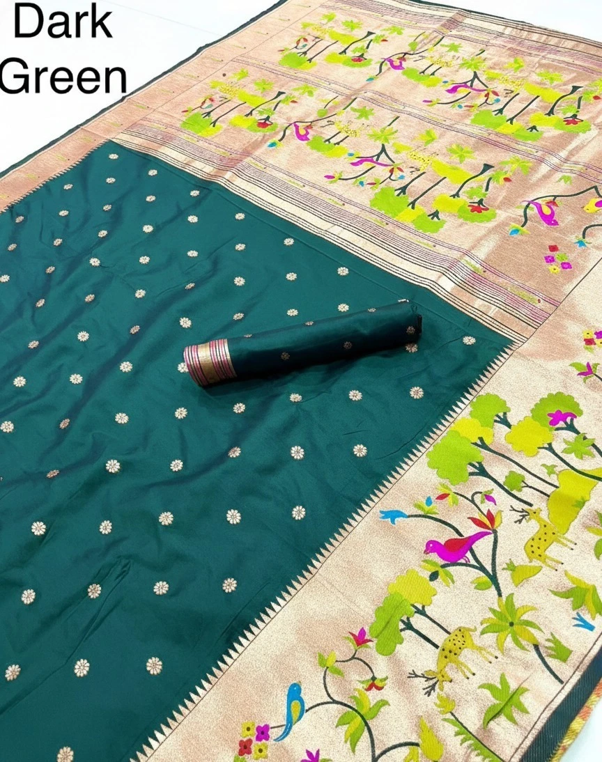 Vt 6087 T Pure Soft Kanchivram Paithani Silk Saree Collection