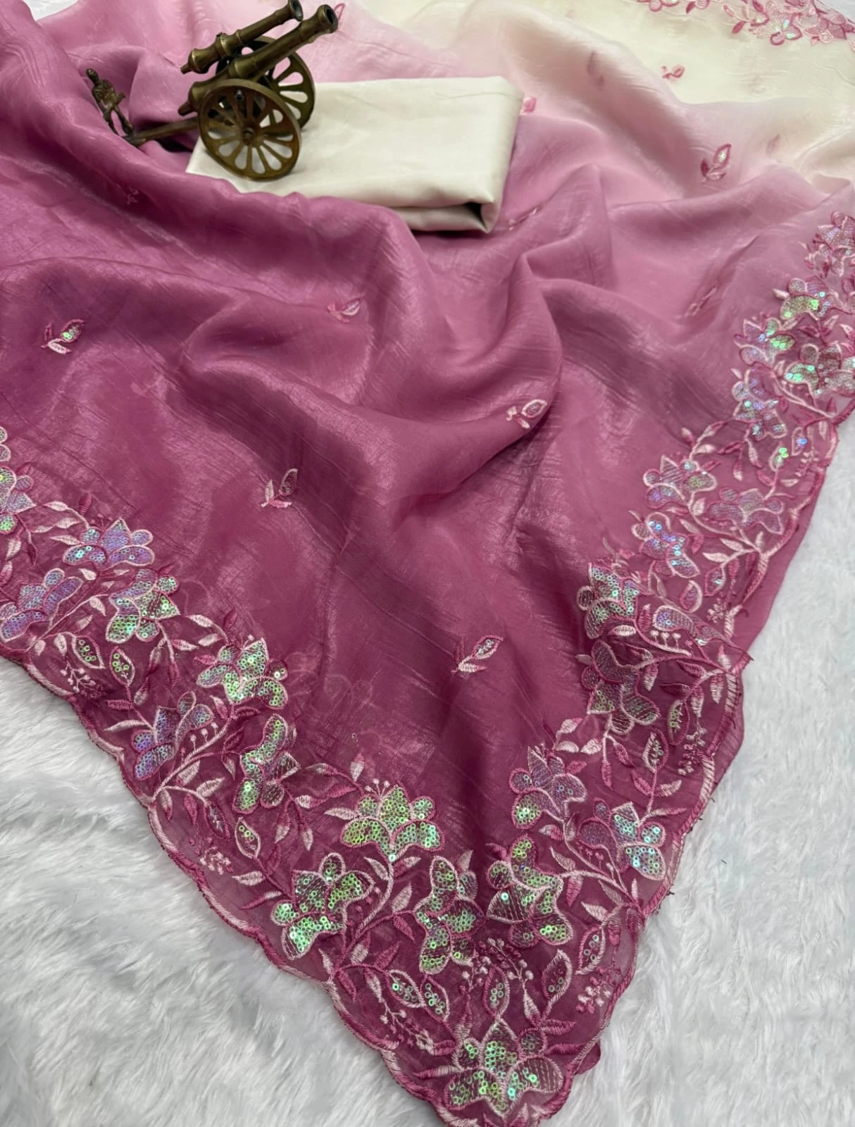 Vt 816 T Premium Crunchy Padding Embroidered Saree Collection
