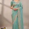 Vt 818 T Premium Fandy Satin Embroidery Saree Collection