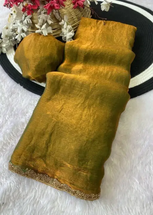 Aab Apsara Chiffon with Beads Handwork Fancy Saree Collection