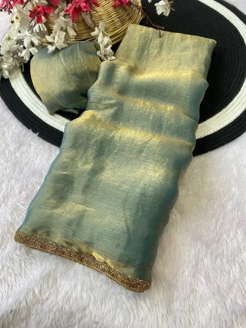 Aab Apsara Chiffon with Beads Handwork Fancy Saree Collection