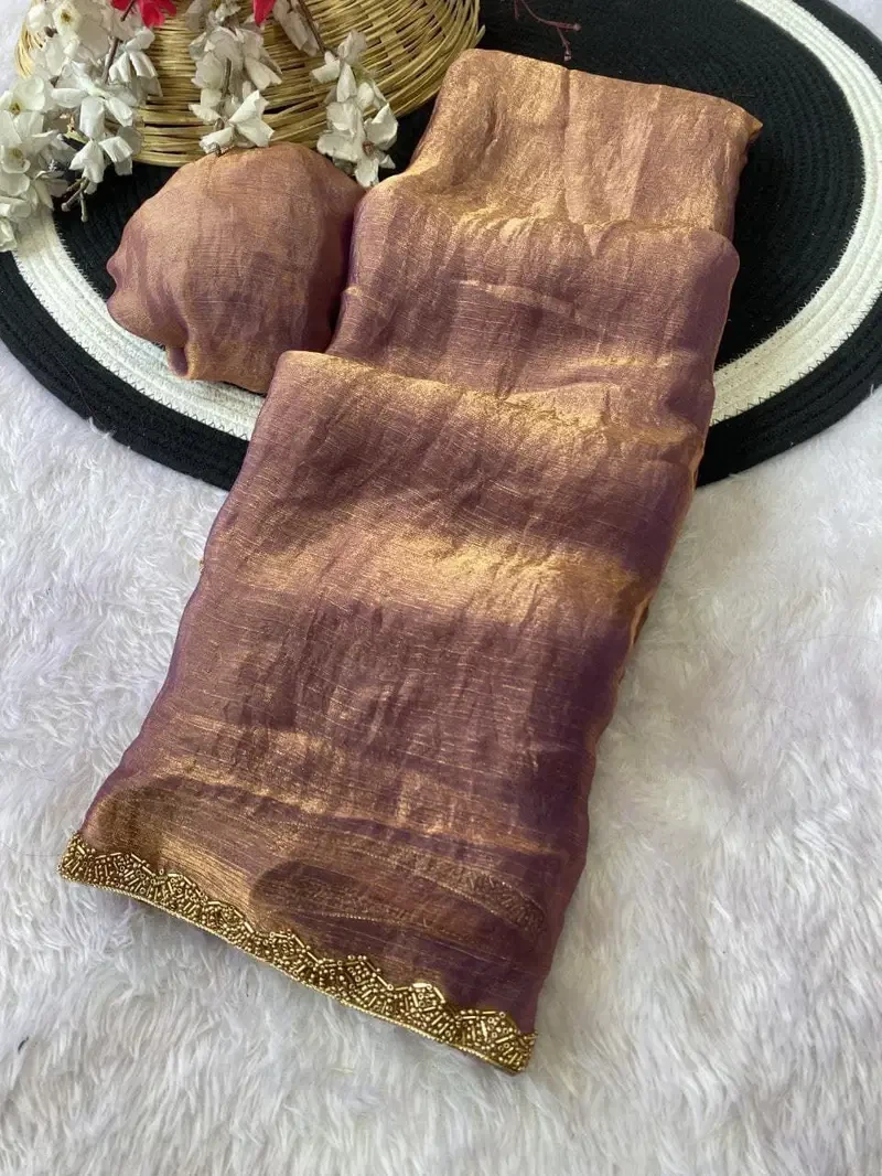 Aab Apsara Chiffon with Beads Handwork Fancy Saree Collection