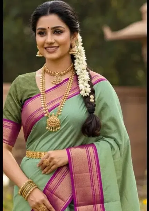 Aab Khan Football Kanchivaram Silk with Zari Pattern Saree Collection