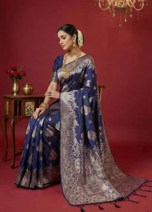 Ast Aadya Silk Vol 1 Silk Blend with Tassels Work Festive Wear Saree Collection
