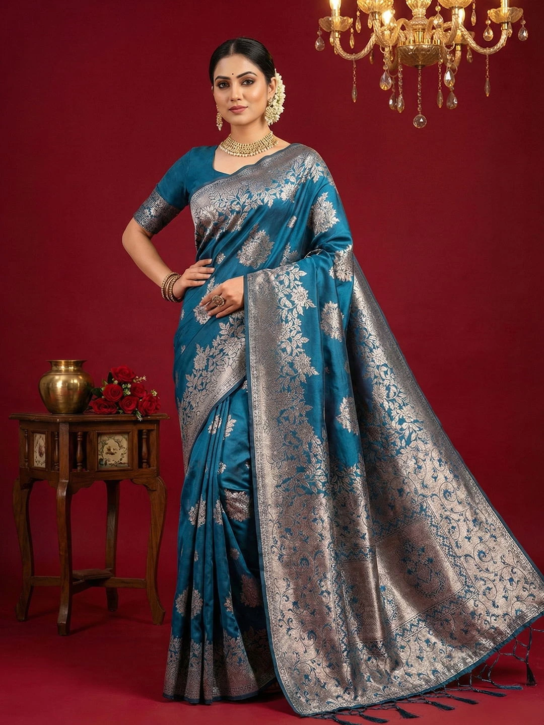 Ast Aadya Silk Vol 1 Silk Blend with Tassels Work Festive Wear Saree Collection