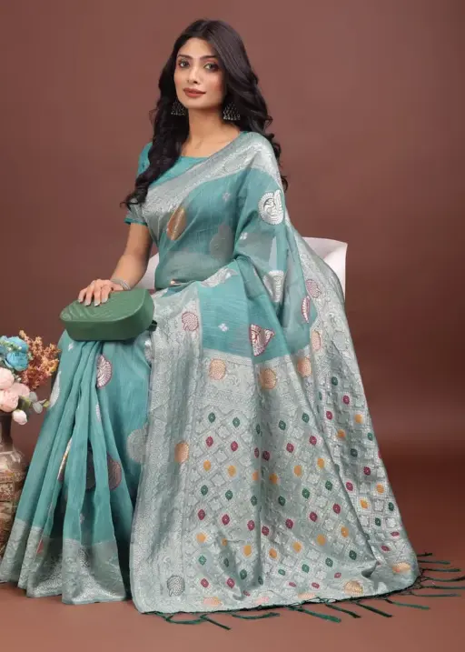 Ast Bulbul Cotton Silk with Tassels Work Saree Collection