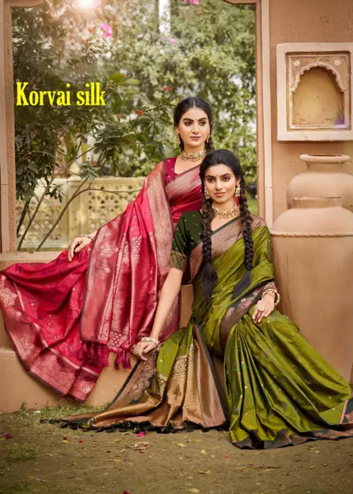 Bunawat Korvai Silk Soft Silk Zari Weaving Wedding Wear Saree Collection