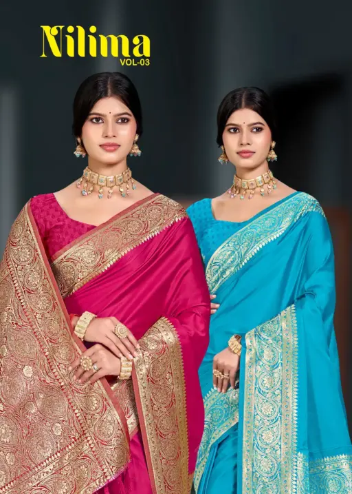 Bunawat Nilima Vol 3 Sangam Printed Silk Woven Work Sarees