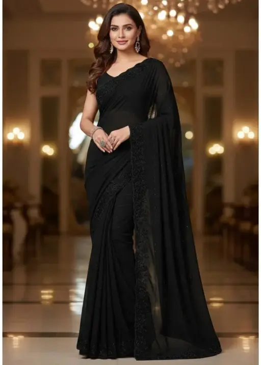 Ds 730 Black Beeds Grand Party Wear Saree Collection