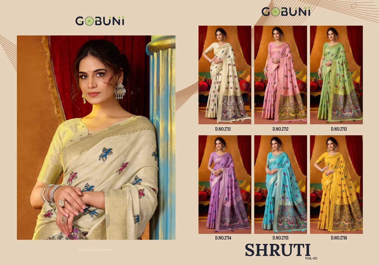 Gobuni Shruti Vol 2 Modal Katha Work with Mina Saree Collection