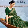 Kashvi Shivika Vol 1 Black Moss Foil Print Casual Wear Saree Collection