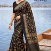 Kashvi Shivika Vol 1 Black Moss Foil Print Casual Wear Saree Collection