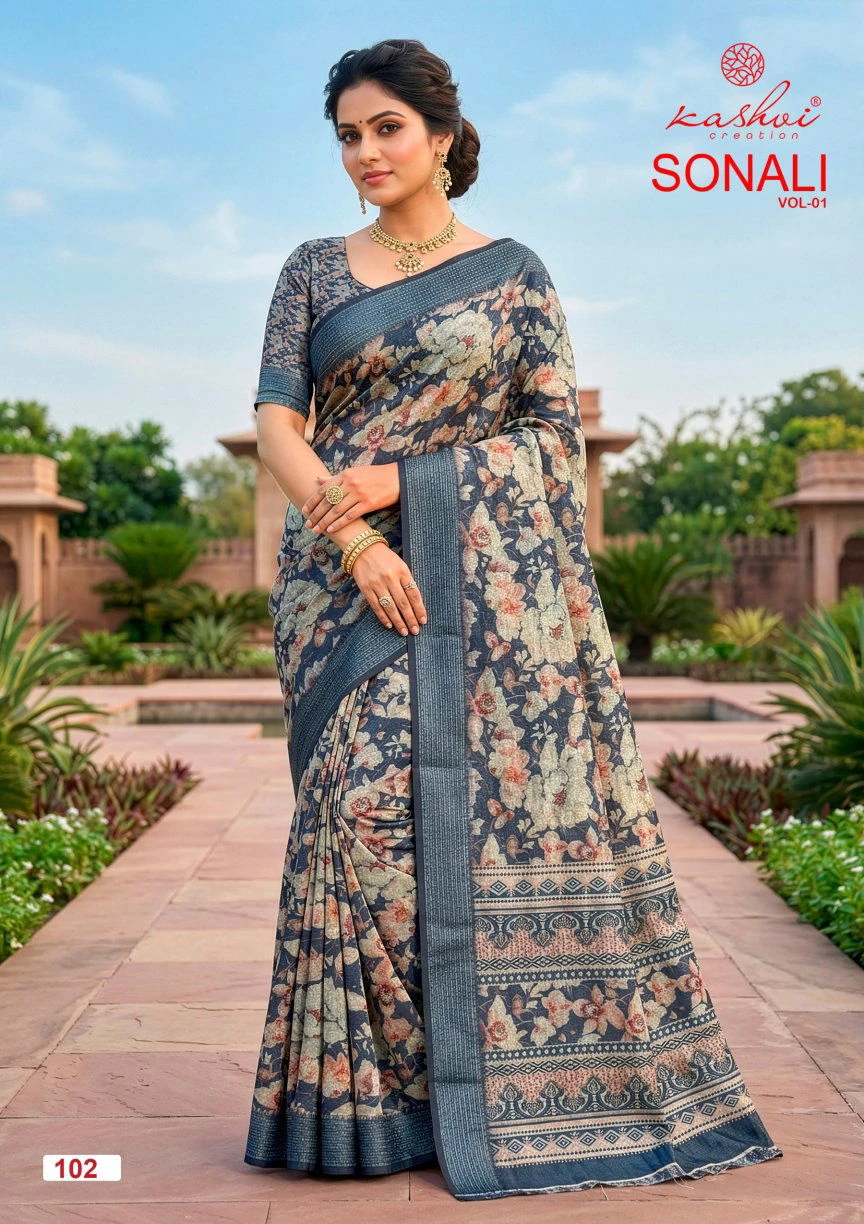Kashvi Sonali Vol 1 Black Vichitra Casual Wear Saree Collection - Image 3