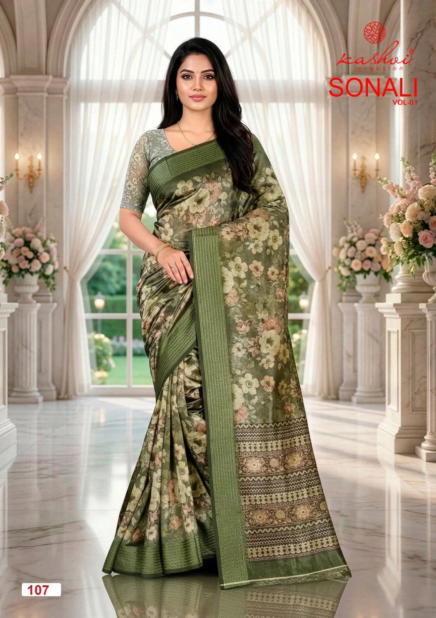 Kashvi Sonali Vol 1 Black Vichitra Casual Wear Saree Collection - Image 8