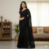 Kc 1004 Georgette Black Beeds Bollywood Fancy Saree