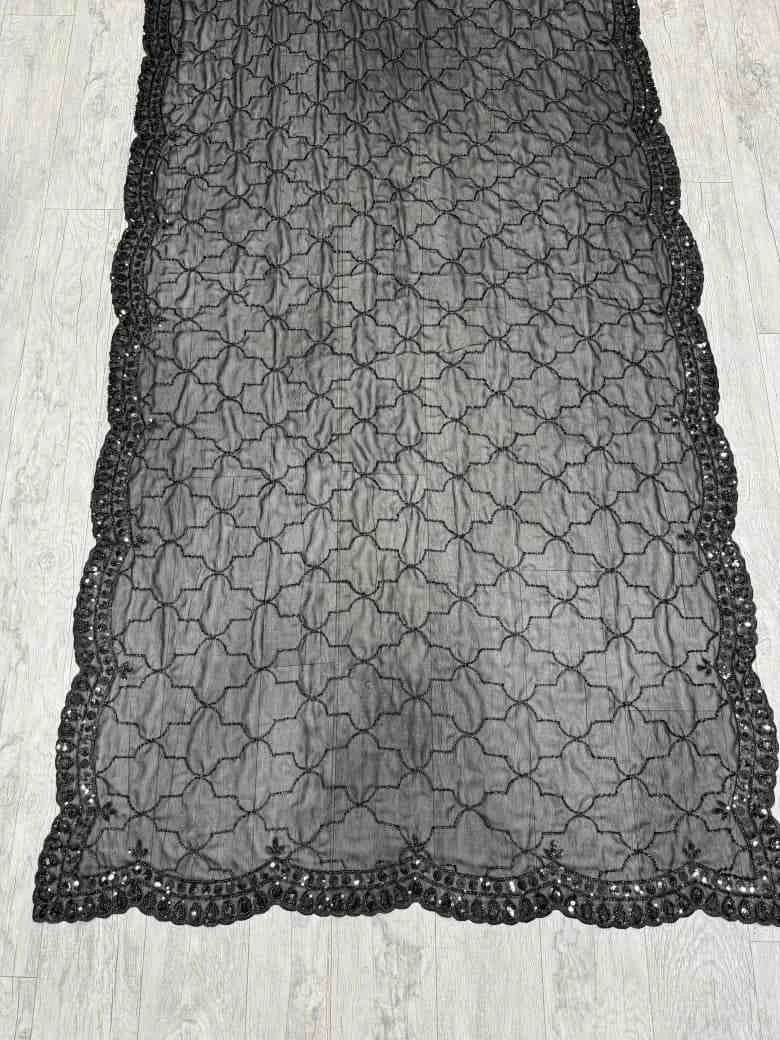 Kc 1004 Georgette Black Beeds Bollywood Fancy Saree