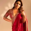 Kc 2084 Red Color Sequins Festival Special Saree