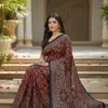 Kc 2087 Soft Crepe Silk Mirror Worked Beautiful Saree Collection