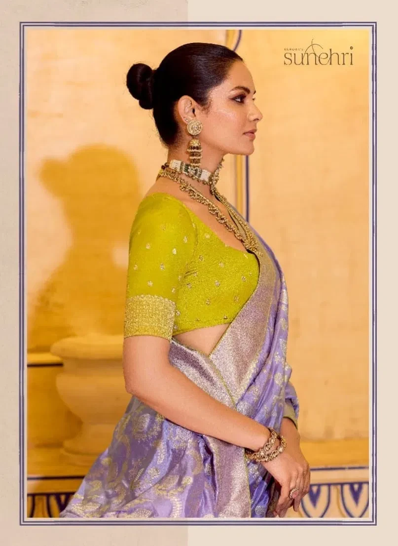 Kimora Rajmahal Banarasi Silk Border Work Festival Wear Saree Collection