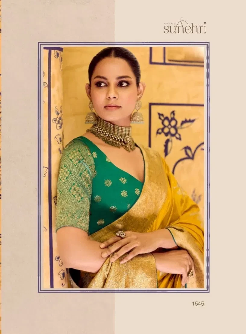 Kimora Rajmahal Banarasi Silk Border Work Festival Wear Saree Collection