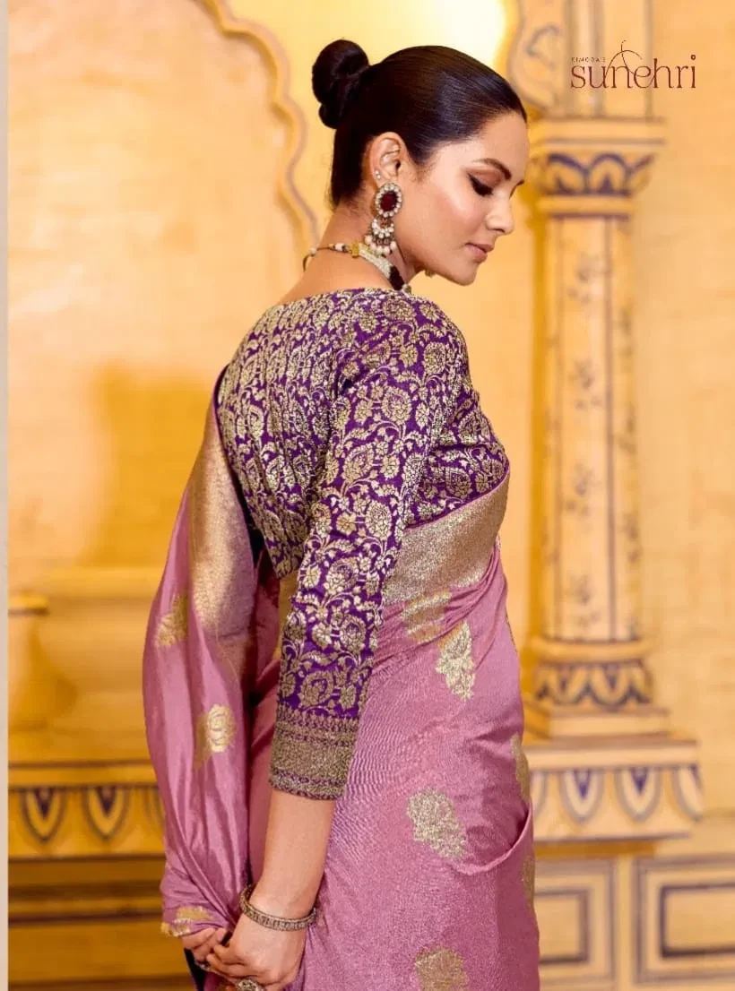 Kimora Rajmahal Banarasi Silk Border Work Festival Wear Saree Collection