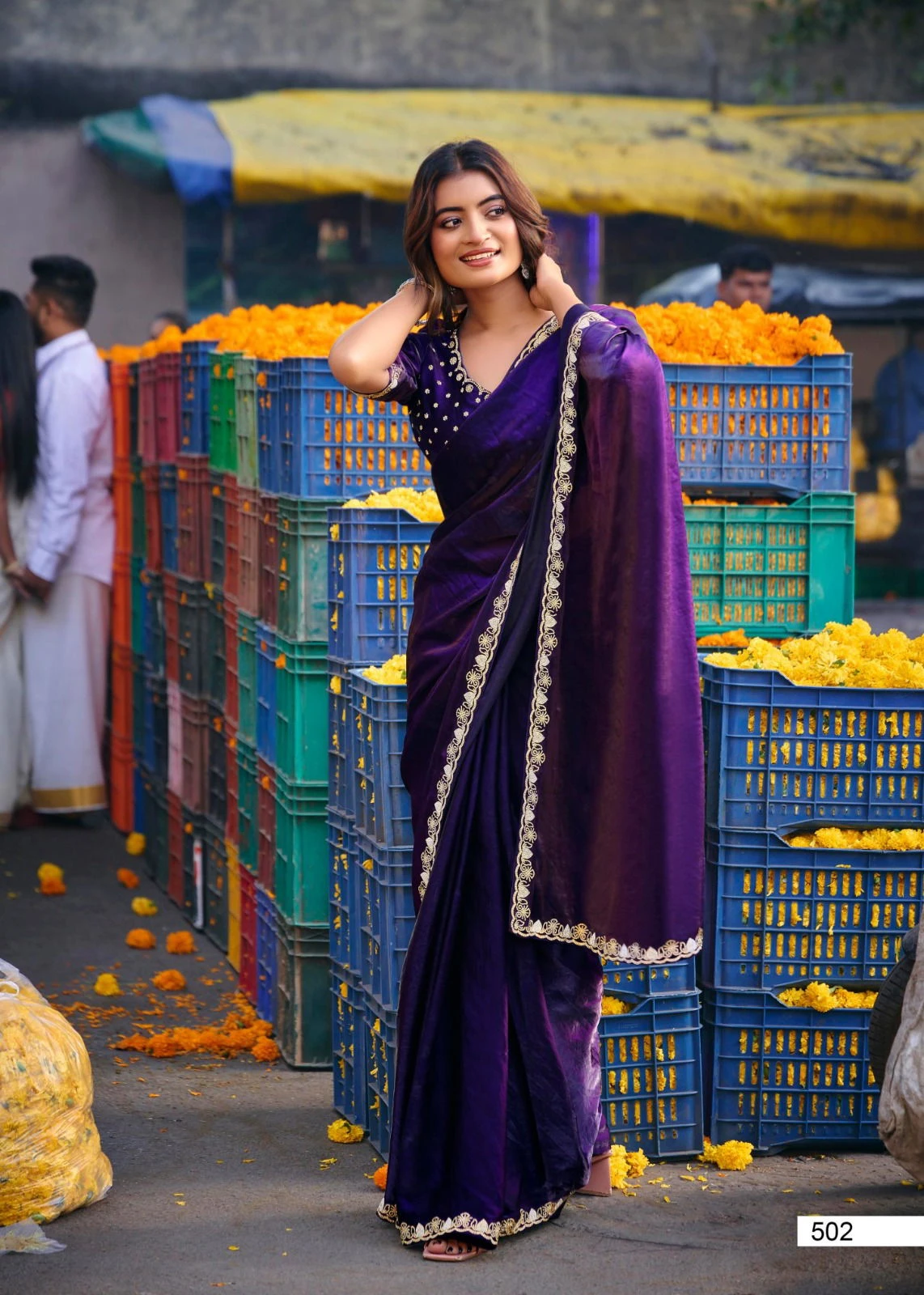 Lt Aurika Vol 5 Malai Silk with Embroidery Work Saree Collection