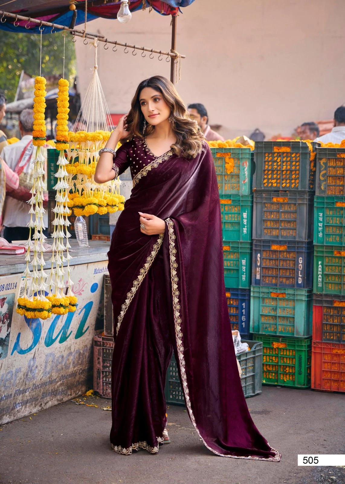 Lt Aurika Vol 5 Malai Silk with Embroidery Work Saree Collection