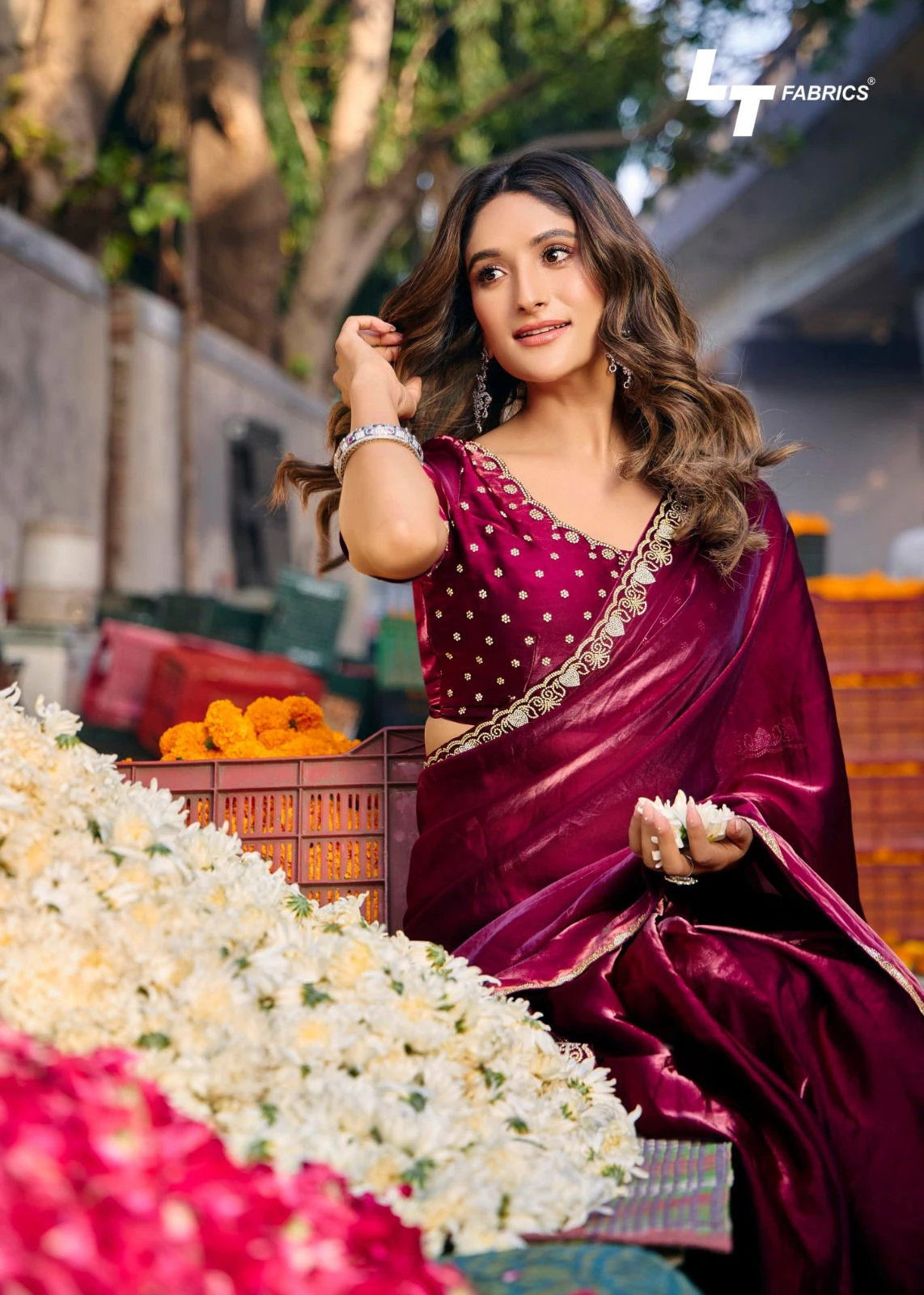 Lt Aurika Vol 5 Malai Silk with Embroidery Work Saree Collection