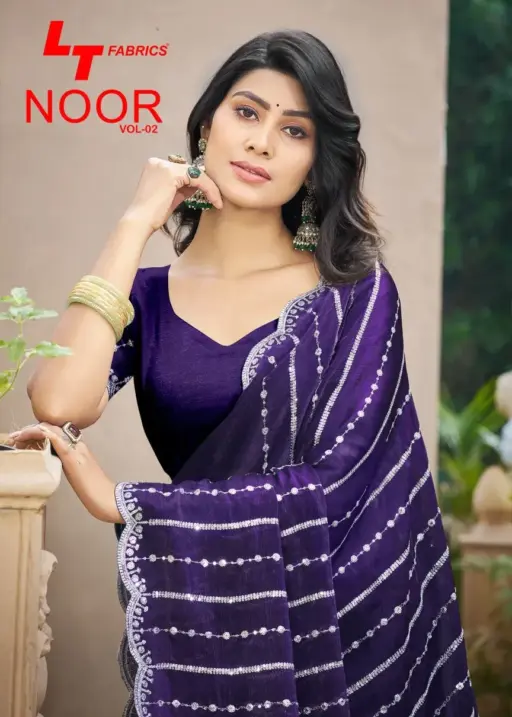 Lt Noor Vol 2 Fandy with Embroidery Work Fancy Saree Collection