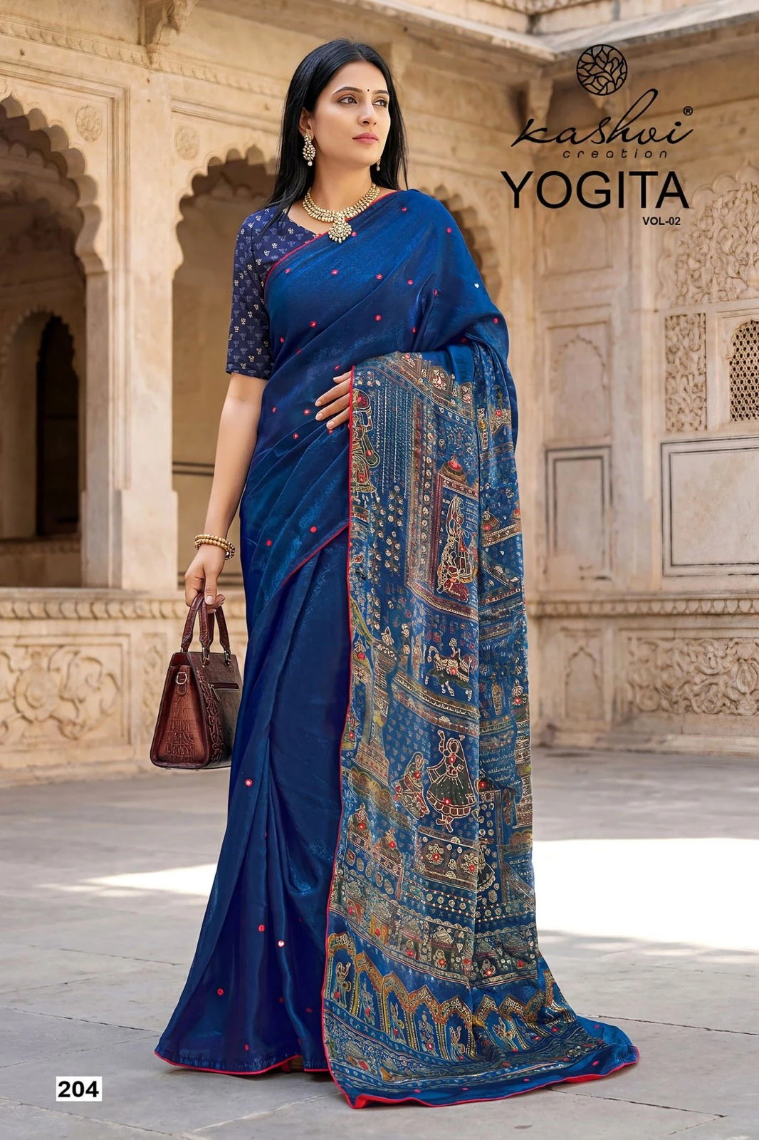 Lt Yogita Vol 2 Fandy Satin with Foil Print Festival Wear Saree Collection