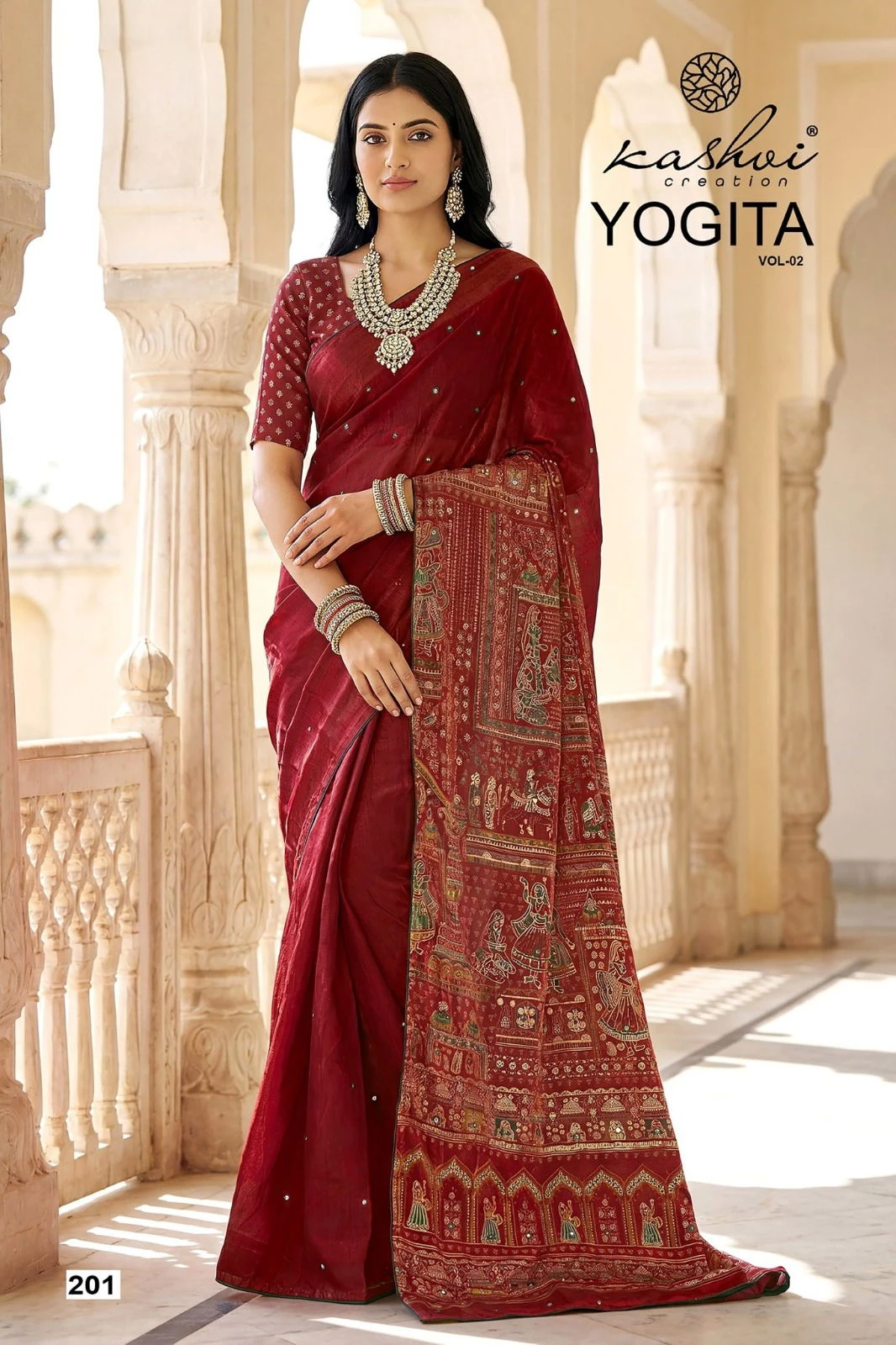 Lt Yogita Vol 2 Fandy Satin with Foil Print Festival Wear Saree Collection