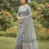Mahek 211 Linen Cotton Festival Wear Embroidery Saree Collection