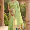 Mb 1101 Organza Silk Woven Butti Motifs Saree Collection