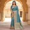 Mb 12 Satin Golden Butta Motifs Festival Saree Collection