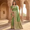 Mb 12 Satin Golden Butta Motifs Festival Saree Collection