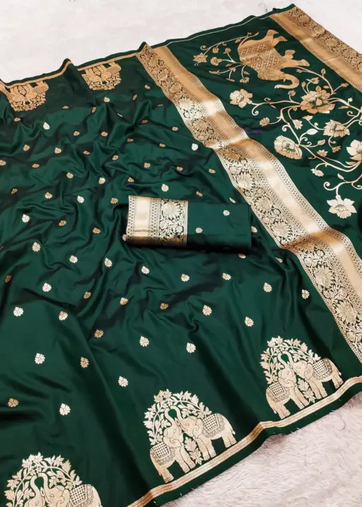 Mb 1209 Banarasi Silk Zari Motifs Saree Collection