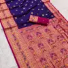 Mb 18 Ajanta Lotus Floral Motifs Paithani Silk Saree Collection