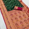 Mb 18 Ajanta Lotus Floral Motifs Paithani Silk Saree Collection