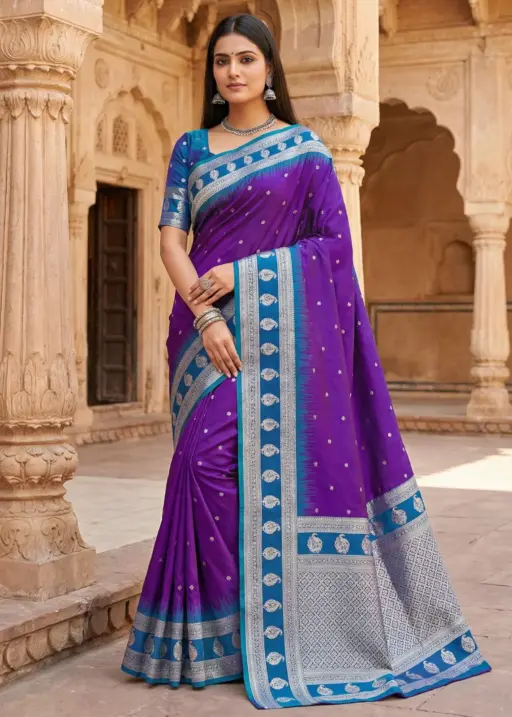 Mb 188 Soft Banarasi Silk Zari Butti Weaving Saree Collection
