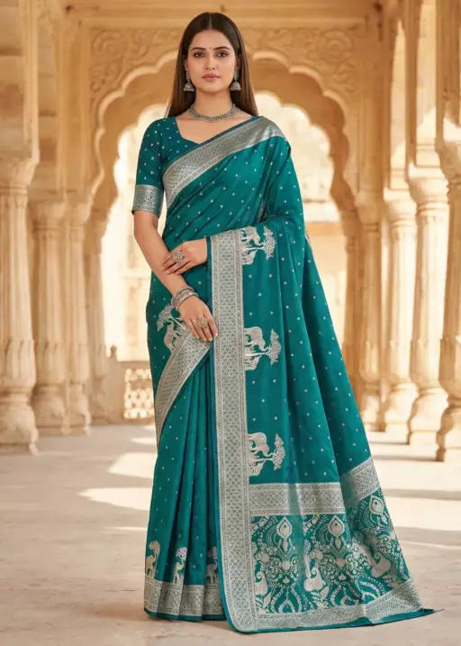 Mb 25 Gajraj Pure Banarasi Silk Zari Motifs Saree Callection