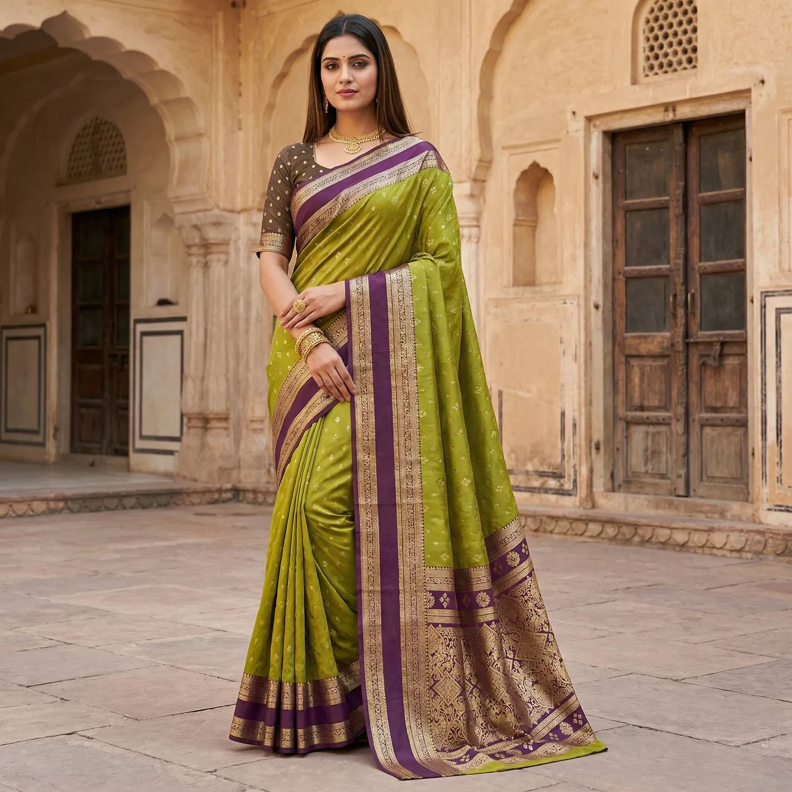 Mb 3326 Banarasi Silk Zari Weaving Traditional Saree Collection