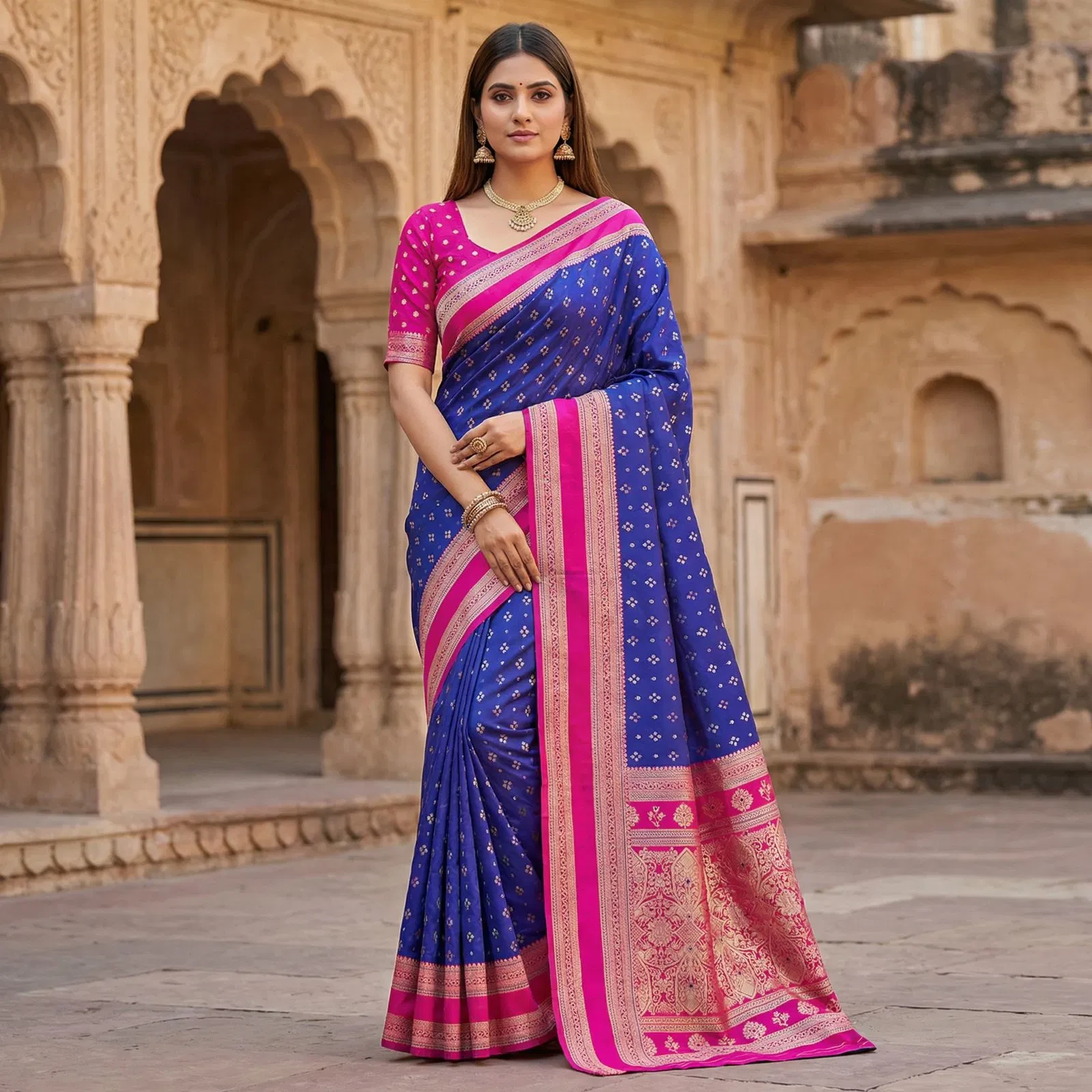 Mb 3326 Banarasi Silk Zari Weaving Traditional Saree Collection