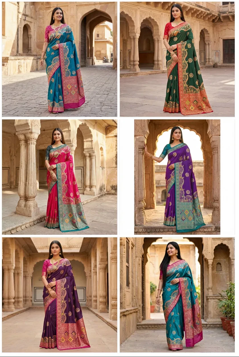 Mb 50 Pasmina Paithani Silk Paisley Work Saree Collection